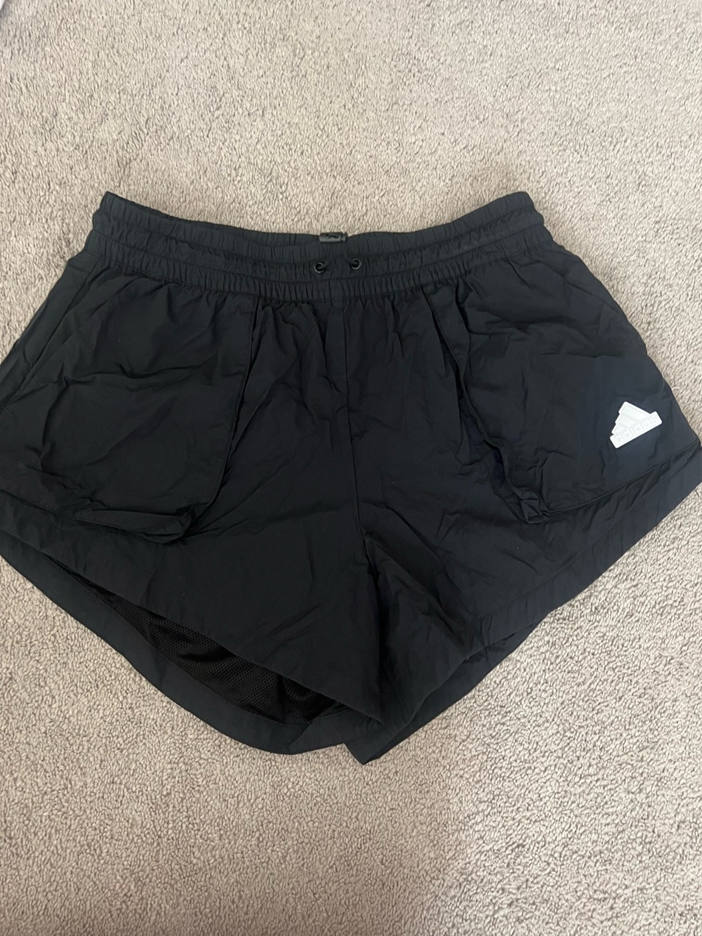 Adidas black running shorts
